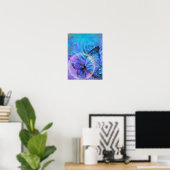 Schmetterling, Rose und Mondplakat Poster (Heimbüro)