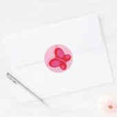 Schmetterling [rot + rosa] runder aufkleber (Umschlag)