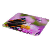 Schmetterling Roter Admiral Glas-Hackbrett Schneidebrett (Ecke)