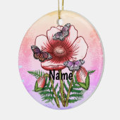 Schmetterling Roter Mohn  Keramik Ornament (Links)