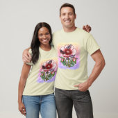 Schmetterling Roter Mohn T-Shirt (Unisex)