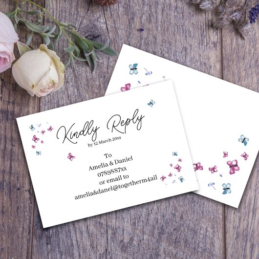Schmetterling RSVP Karte