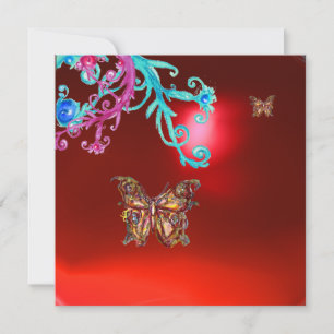 SCHMETTERLING RUBIN, blau hellrosa rot Einladung