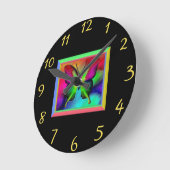 Schmetterling Runde Wanduhr (Winkel)