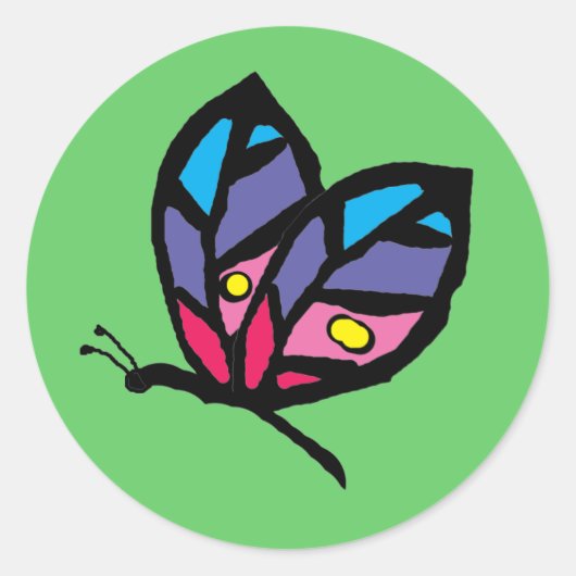 Schmetterling Runder Aufkleber (Vorderseite)