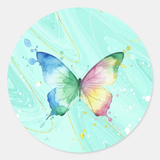 Schmetterling Runder Aufkleber (Vorderseite)