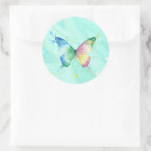 Schmetterling Runder Aufkleber (Tasche)