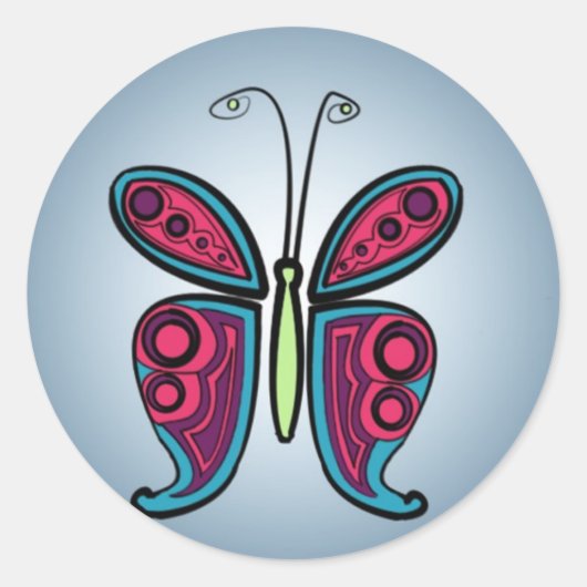 Schmetterling Runder Aufkleber (Vorderseite)