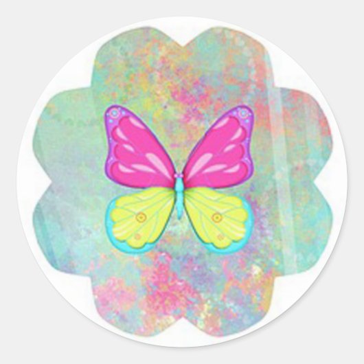 Schmetterling Runder Aufkleber (Vorderseite)