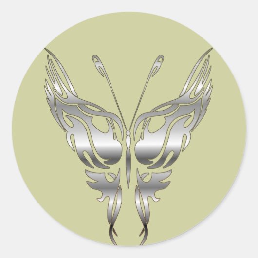 Schmetterling Runder Aufkleber (Vorderseite)