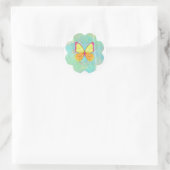 Schmetterling Runder Aufkleber (Tasche)