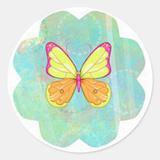 Schmetterling Runder Aufkleber (Vorderseite)