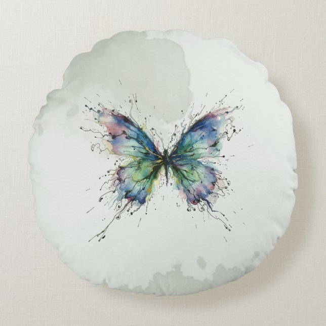 Schmetterling Rundes Kissen (Vorderseite)