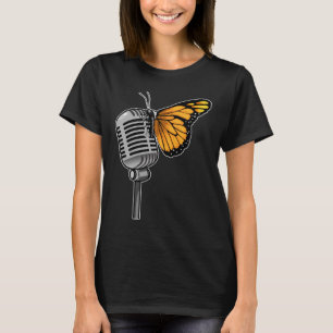 Schmetterling Sänger Mikrofon Musik T-Shirt