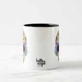 Schmetterling-Schädel-Tasse Zweifarbige Tasse (Mittel)