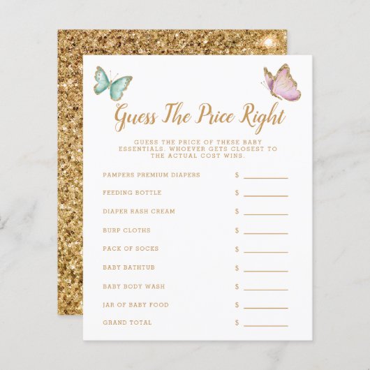 Schmetterling schätzt das preiswerte Baby Duschspi (Vorne/Hinten)