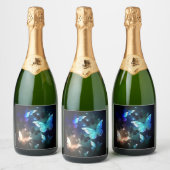 Schmetterling Schaumweinetikett (Flaschen)