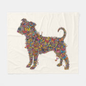 Schmetterling Schikane Silhouette Kunst | Pitbull Fleecedecke (Vorderseite (Horizontal))