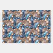 Schmetterling-Schimmer Rosa-Blau-Glitzer glänzen Geschenkpapier Set (Vorderseite 2)