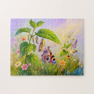 Schmetterling schlüpft aus der Chrysalide auf Bren Puzzle