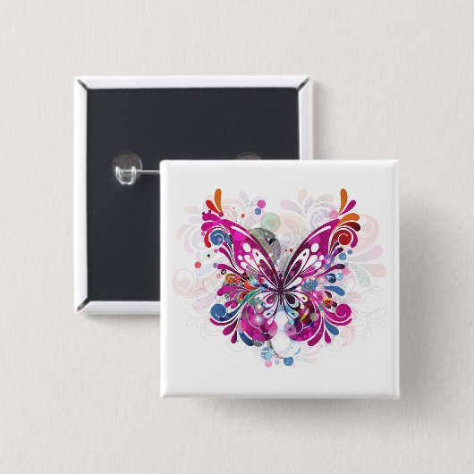 Schmetterling ~ Schmetterlinge fertigen Schablone Button (Vorne & Hinten)