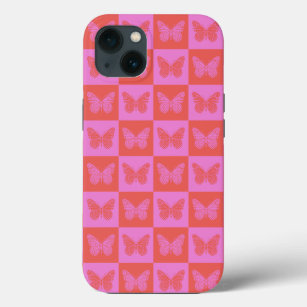 Schmetterling Schmetterlingsmuster in Rosa und Rot Case-Mate iPhone Hülle