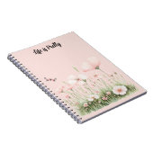 Schmetterling Schmetterlingsrosa Blumen Notizblock (Rechte Seite)