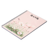 Schmetterling Schmetterlingsrosa Blumen Notizblock (Linke Seite)