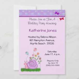 Schmetterling & Schnecke Einladung zum Geburtstag