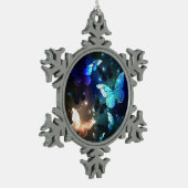 Schmetterling Schneeflocken Zinn-Ornament (Links)