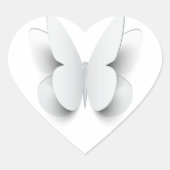 Schmetterling - Schnitt durch Papier Herz-Aufkleber (Vorderseite)