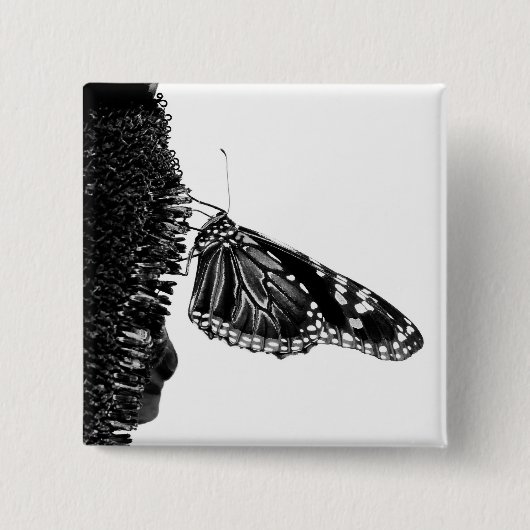 Schmetterling schüchtern blacq button (Vorderseite)