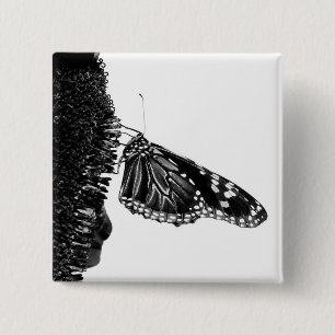 Schmetterling schüchtern blacq button