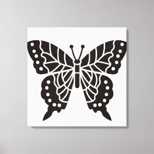 Schmetterling Schwarz-Weiß Leinwanddruck