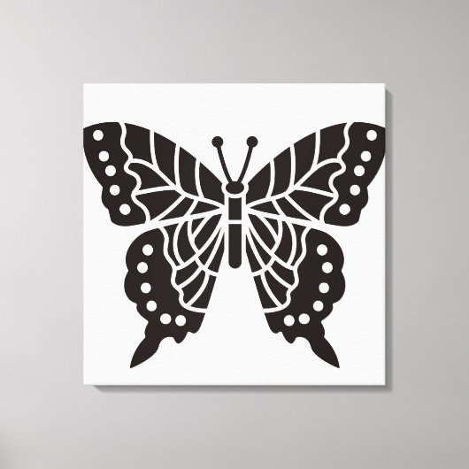 Schmetterling Schwarz-Weiß Leinwanddruck (Vorderseite)