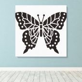 Schmetterling Schwarz-Weiß Leinwanddruck (Insitu (Holzboden))