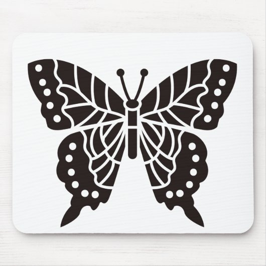 Schmetterling Schwarz-Weiß Mousepad (Vorne)