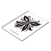 Schmetterling Schwarz-Weiß-Stamm Tattoo Notizblock (Linke Seite)