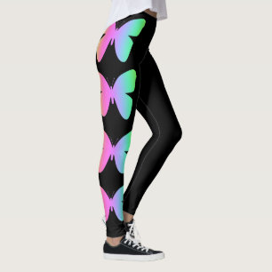 Schmetterling schwarze Leggings