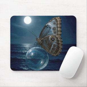 Schmetterling schwebt auf einer Seifenblase Mousepad