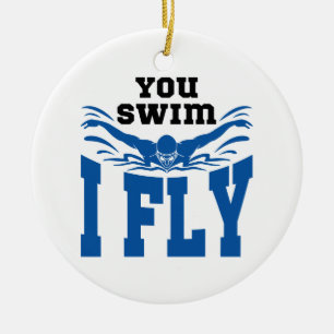 Schmetterling schwimmen Sie schwimmen I Fly Keramik Ornament