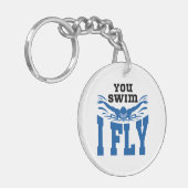 Schmetterling schwimmen Sie schwimmen I Fly Schlüsselanhänger (Vorderseite links)