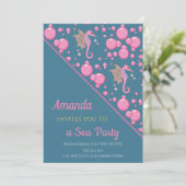 Schmetterling Seepferd Custom Sea Party Einladung (Stehend Vorderseite)