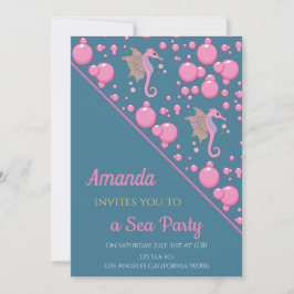 Schmetterling Seepferd Custom Sea Party Einladung