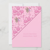 Schmetterling-Seepferd Gewohntes Party Rosa Einladung (Rückseite)