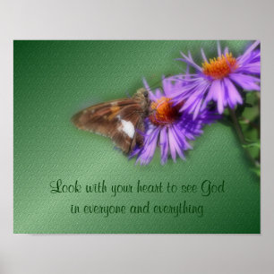 Schmetterling sehen Gott Inspiration Zitat Natur Poster