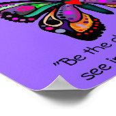 Schmetterling "Sei die Veränderung..." Poster (Ecke)