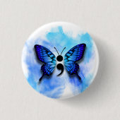 Schmetterling-Semikolon Button (Vorderseite)