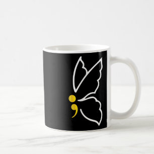 Schmetterling Semikolon-Shirt Mai Psychische Gesun Kaffeetasse