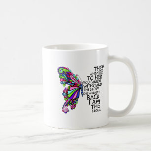 Schmetterling sie flüstern ihr zu, ihr könnt nicht kaffeetasse